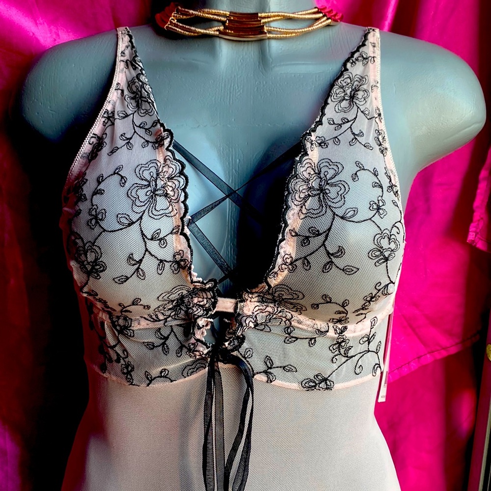 Vintage Pink Garter Slip